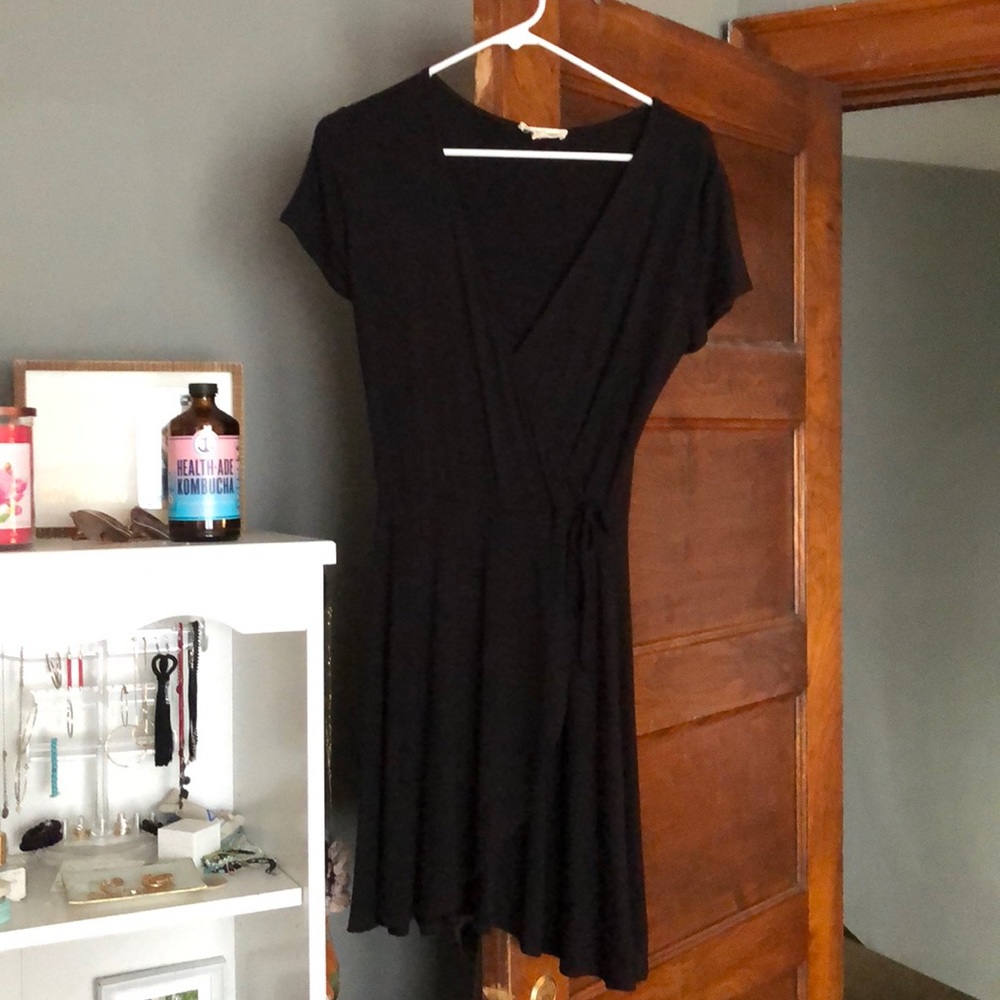 Black wrap mini dress